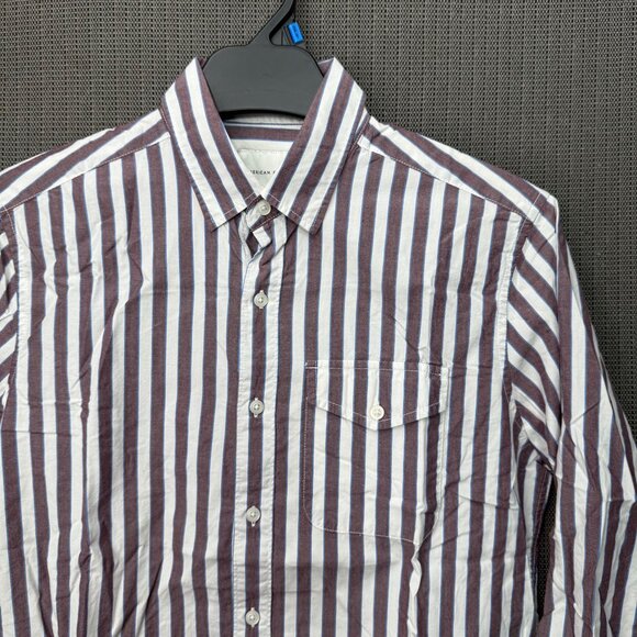 American Eagle Mens Size M Classic Fit Striped Long Sleeve Button-Down Shirt - Picture 2 of 7
